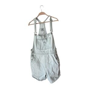 Levi Strauss & Co Shortalls Two Horse Brand Bib Overalls Blue Striped Denim L